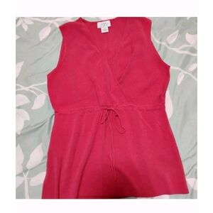 LOFT Red Sleeveless Blouse